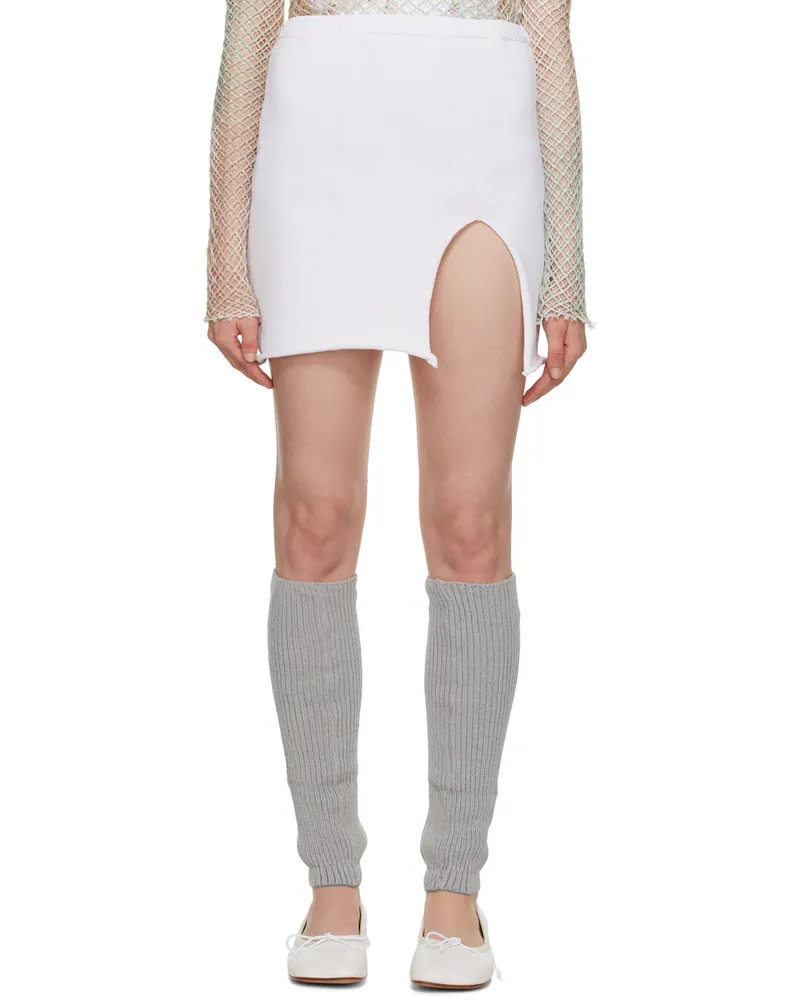 OPEN YY White Vented Miniskirt White