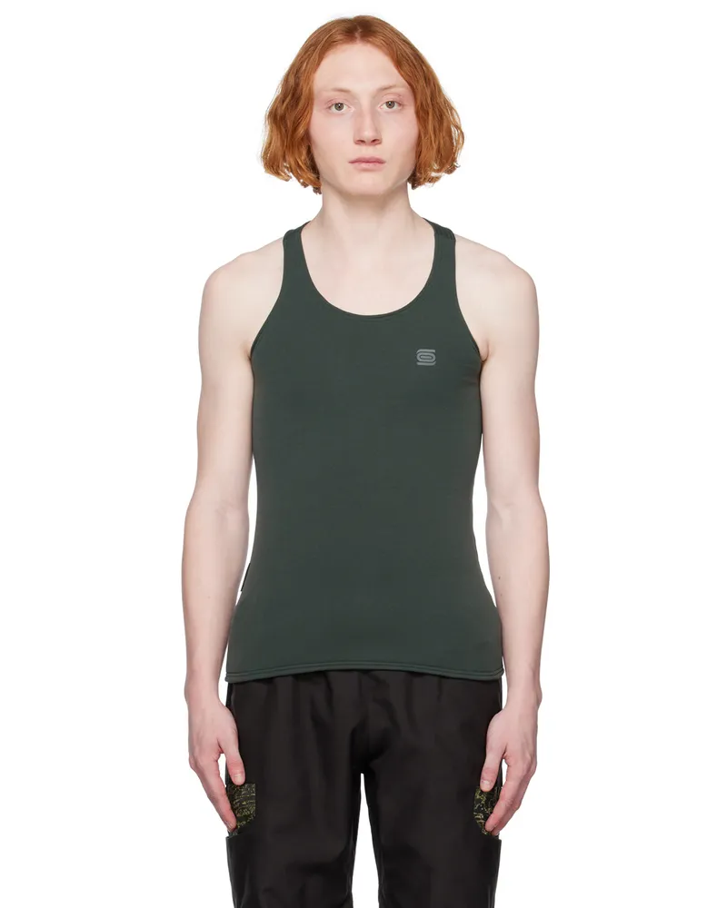 Olly Shinder Green Racerback Tank Top Olive