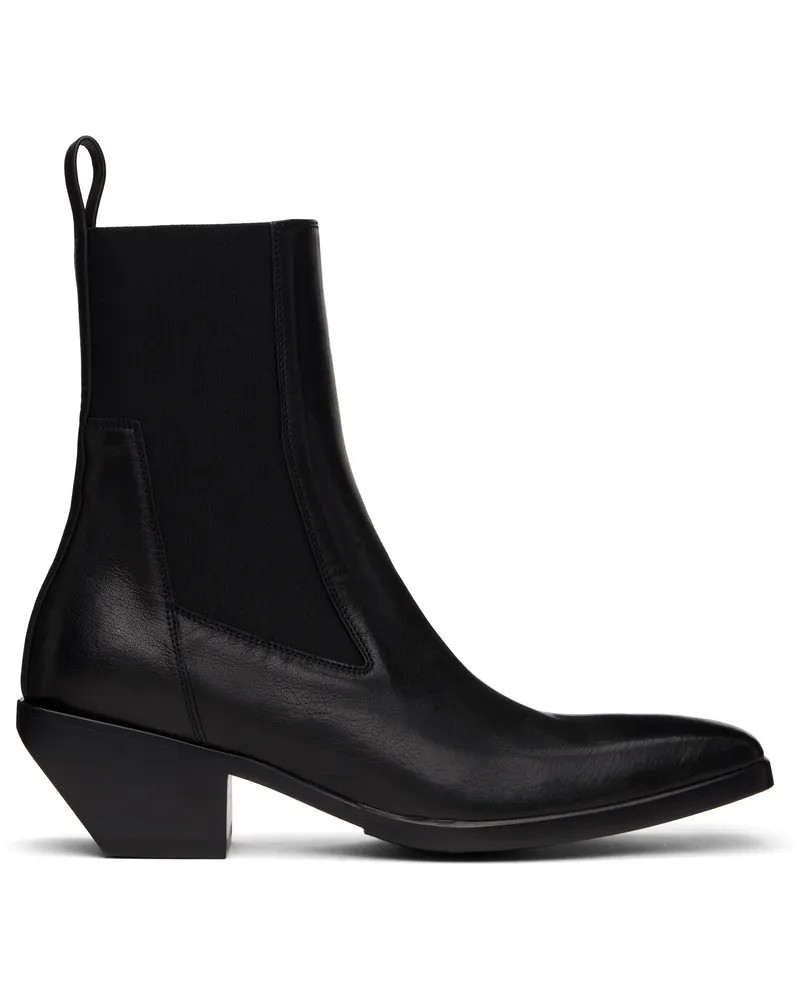 Rick Owens Black Hollywood Heeled Sliver Chelsea Boots 09