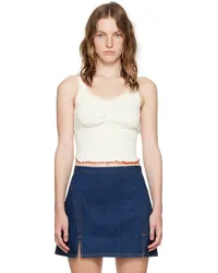 RE/DONE White Sporty Contrast Tank Top Wht