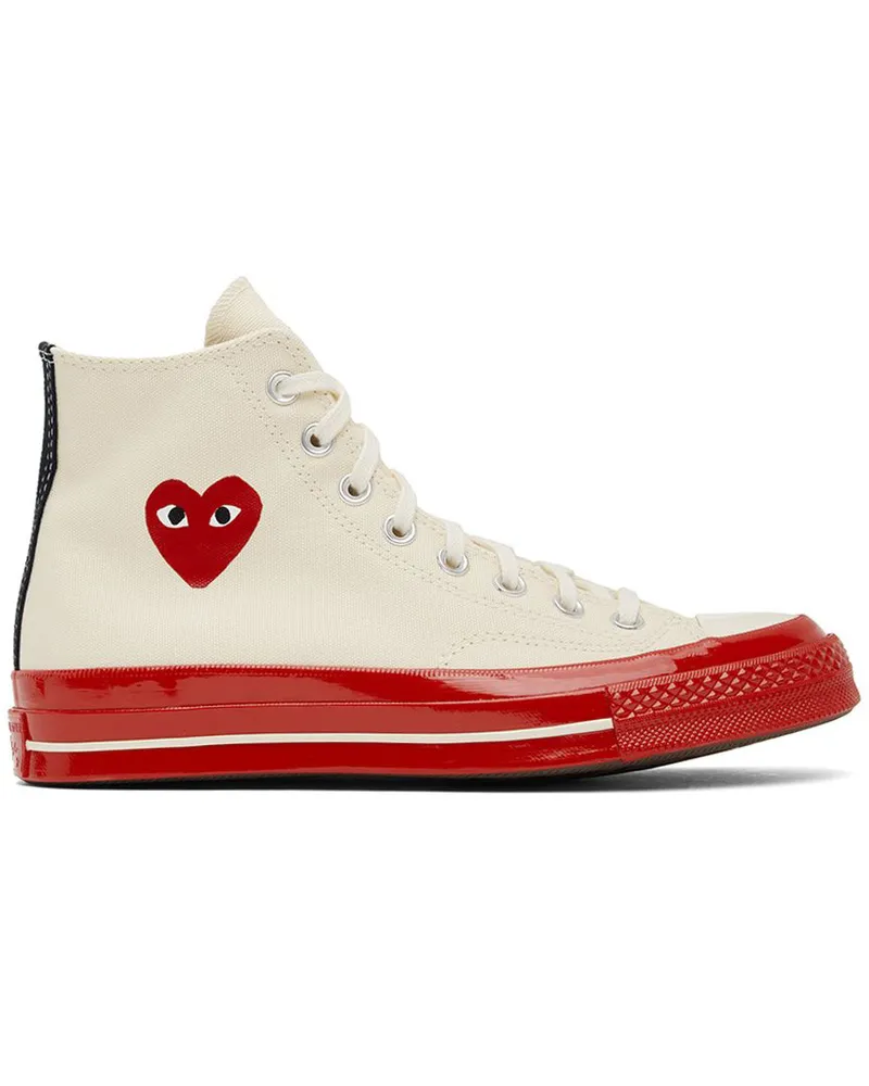 Comme des Garçons Off-White & Red Converse Edition Chuck 70 Sneakers Off