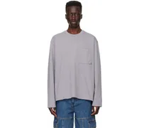 Gray Pocket Long Sleeve T-Shirt