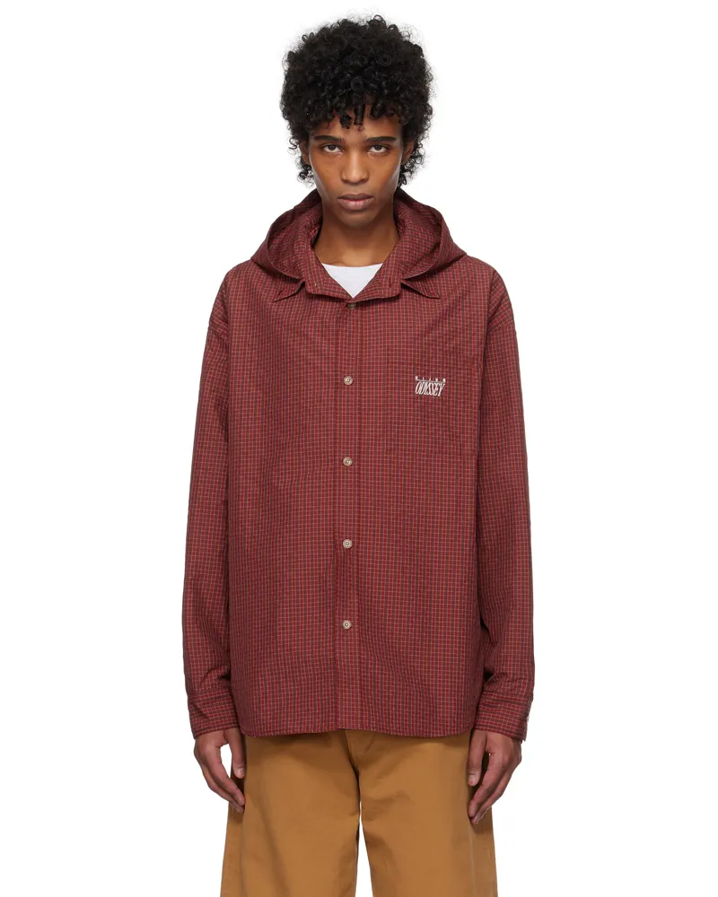 Kijun Red Check Hoodie Shirt Red