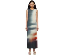 Beige & Navy Light Leak Maxi Dress