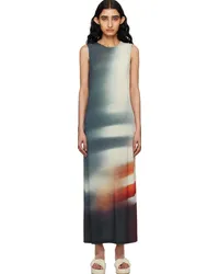 Issey Miyake Beige & Navy Light Leak Maxi Dress Pale