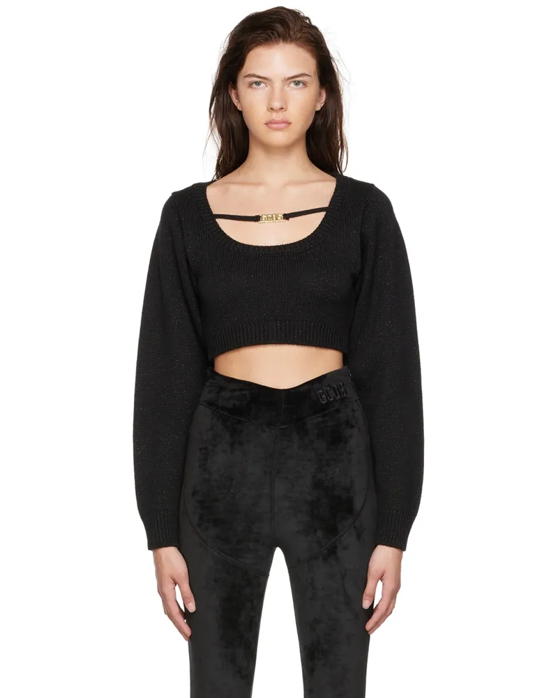 GCDS Black Cropped Sweater 02