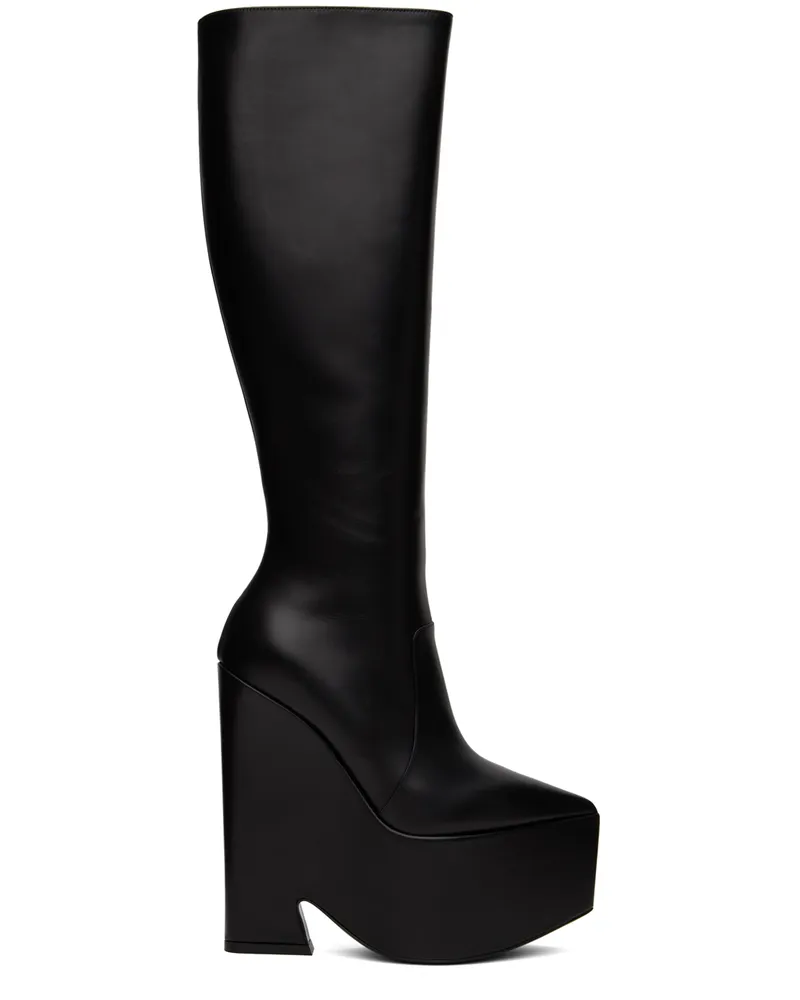 Versace Black Tempest Platform Tall Boots 1b00p