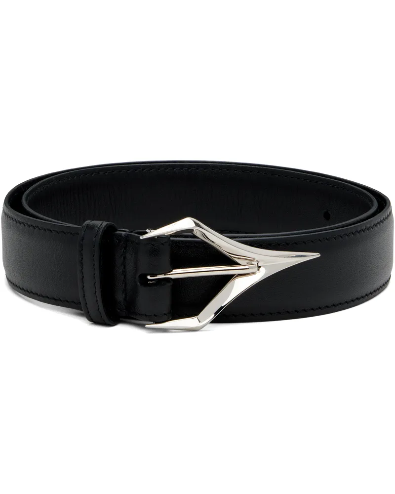 Thierry Mugler Black Spiky Leather Belt Black