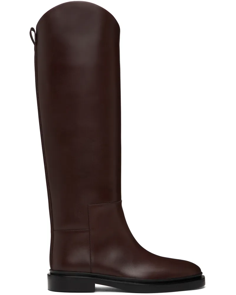 Jil Sander Burgundy Riding Tall Boots 206
