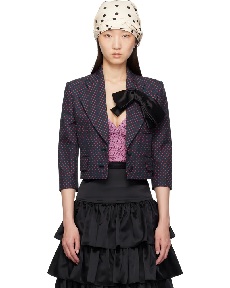 Valentino Garavani Navy Plusdepois Print Bow Jacket I52