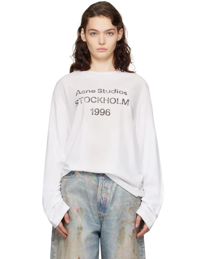 Acne Studios White Relaxed Fit Logo T-shirt Dc6