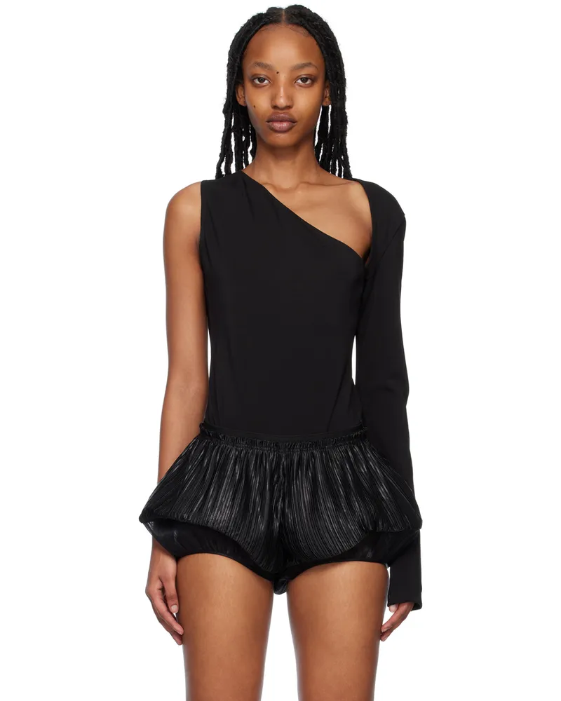Givenchy Black Single-Shoulder Bodysuit 001