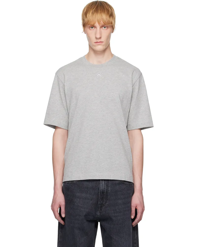 Marine Serre Gray Moon Logo Jersey Loose Fit T-shirt Gr50
