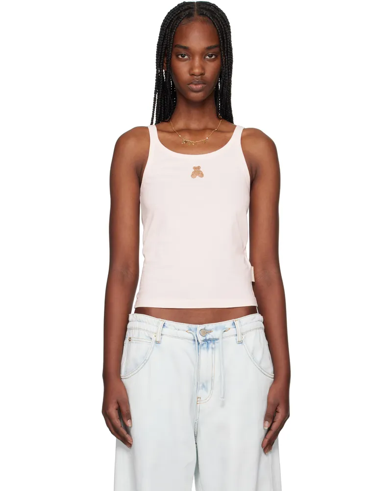 Palm Angels Pink 'Bear in Mind' Tank Top Soft