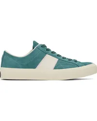 Tom Ford Blue Suede Cambridge Sneakers Teal