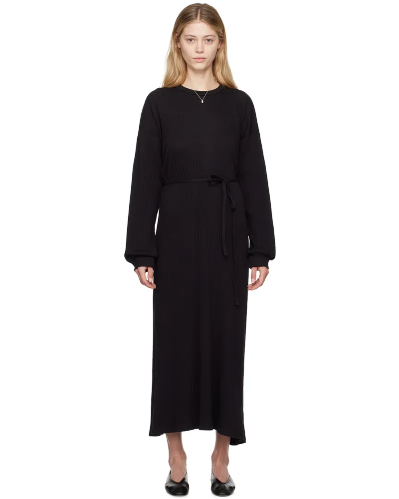 Baserange Black Shaw Kaftan Midi Dress Black