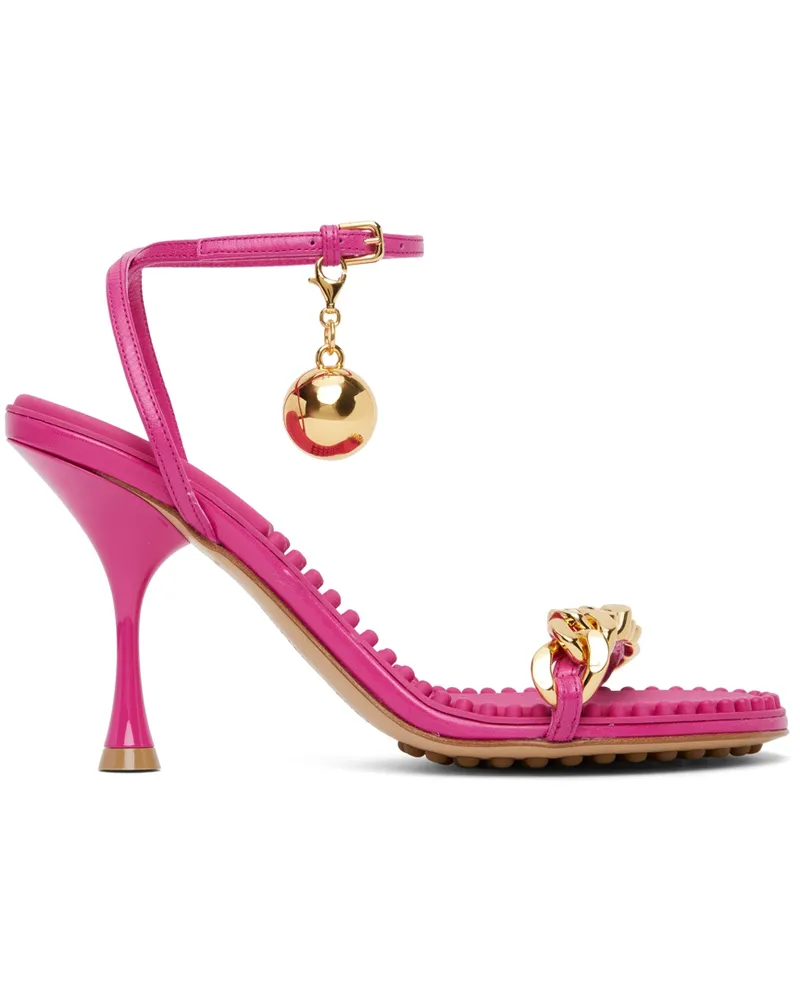 Bottega Veneta Pink Dot Heeled Sandals 5148