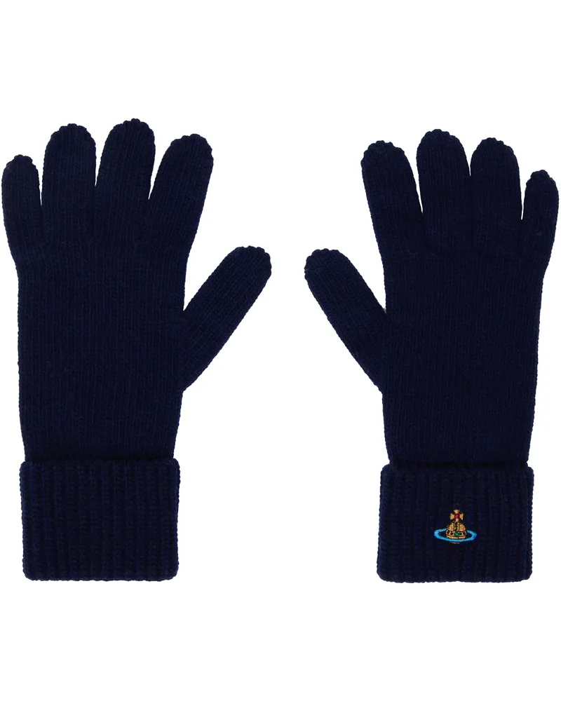 Vivienne Westwood Navy Sporty Gloves Aw24-k410