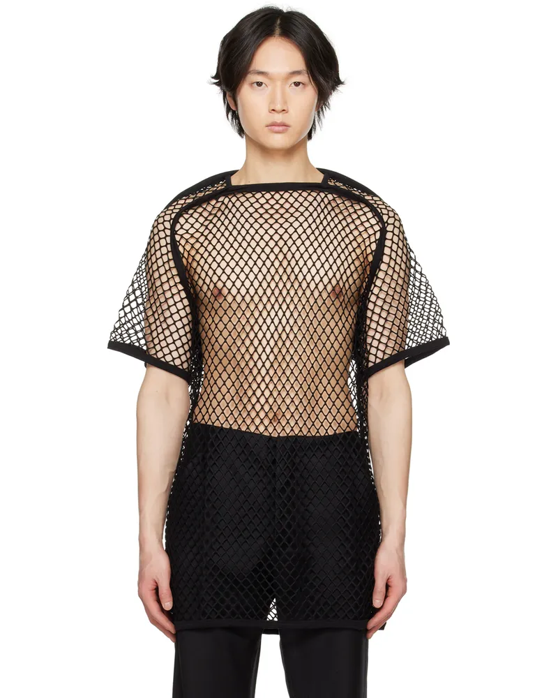 NICOLAS ANDREAS TARALIS Black Open T-Shirt 0