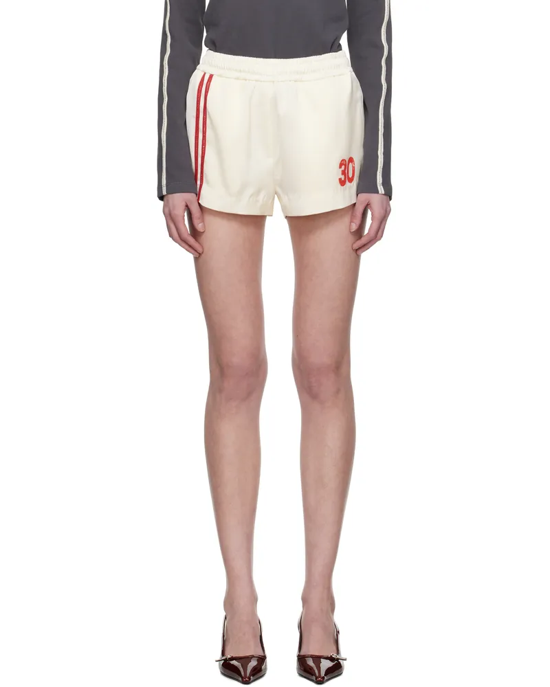 Kijun Off-White Line Satin Shorts Ivory