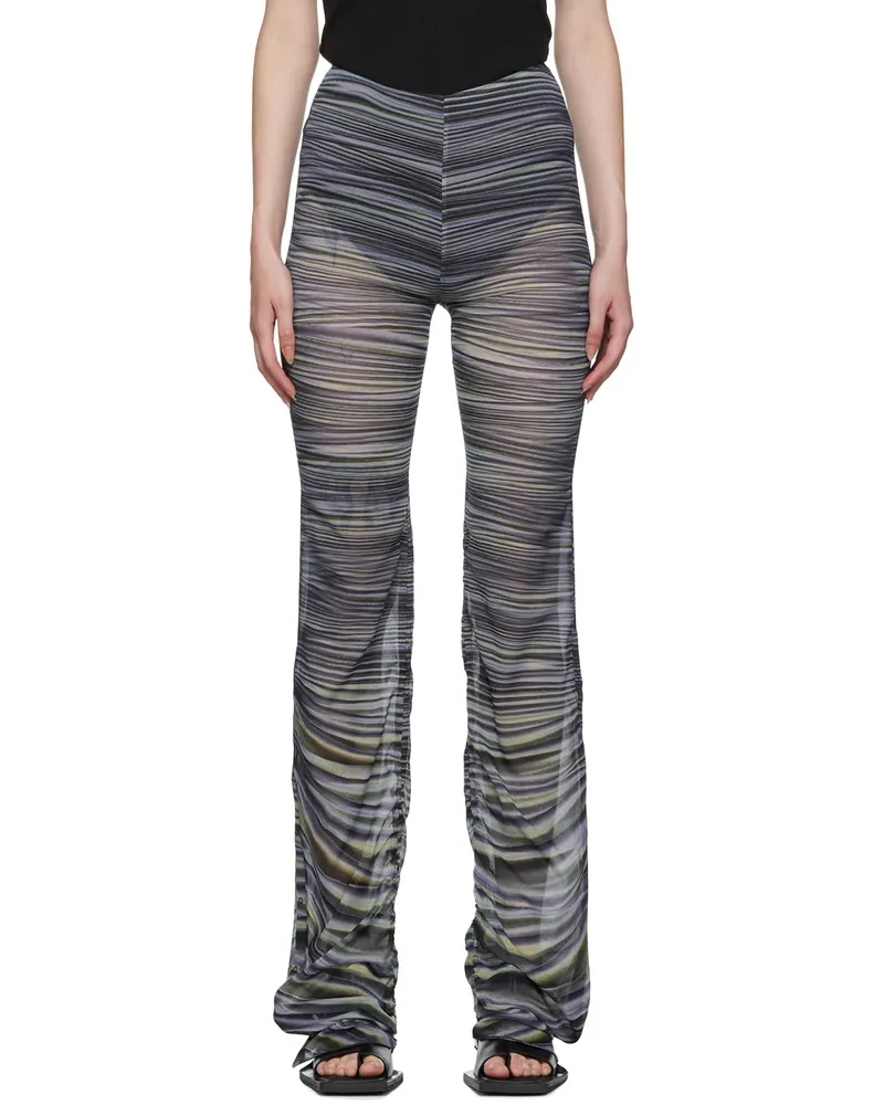 Dion Lee Blue Drape Print Gather Pants Hyperreal