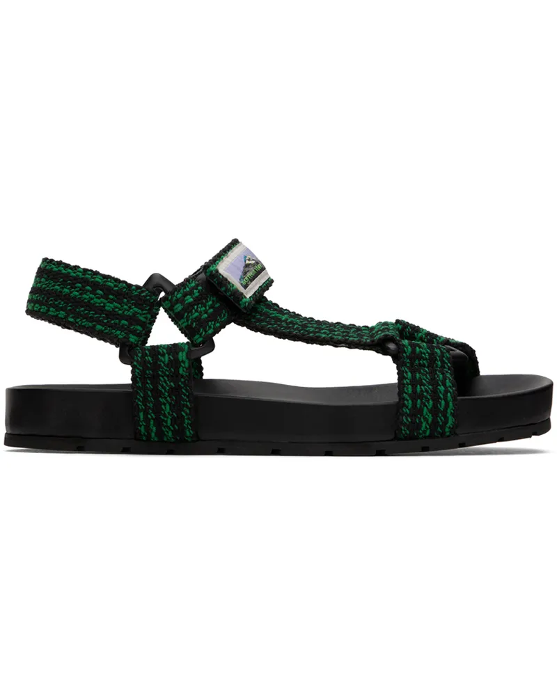 Bottega Veneta Black & Green Trip Sandals 1237