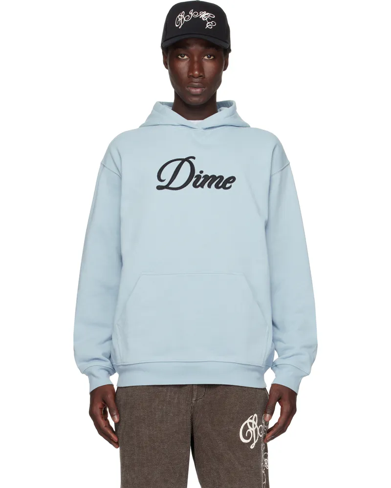 Dime Blue Cursive Hoodie Blue