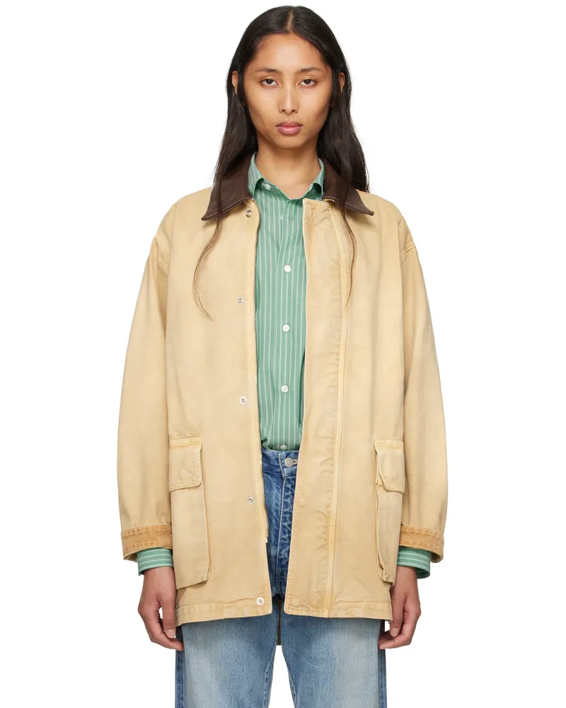 AURALEE Beige Organic Cotton Duck Jacket Light