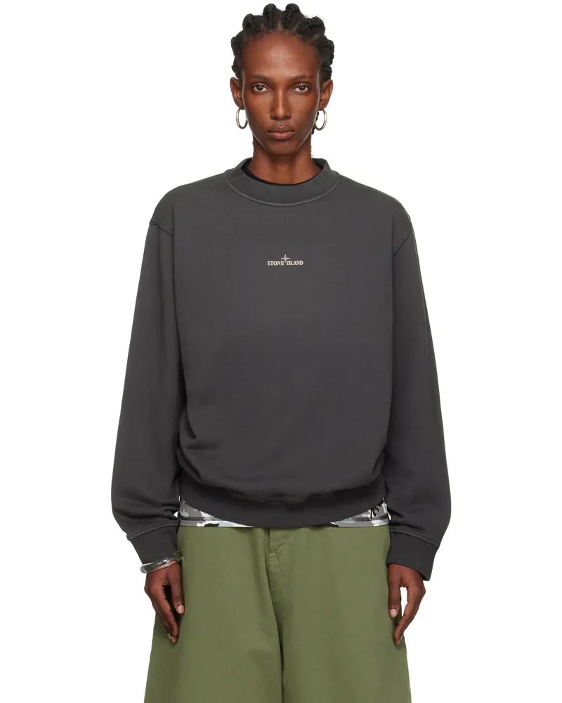 Stone Island Gray 6100018 Cotton Fleece Sweatshirt V0062