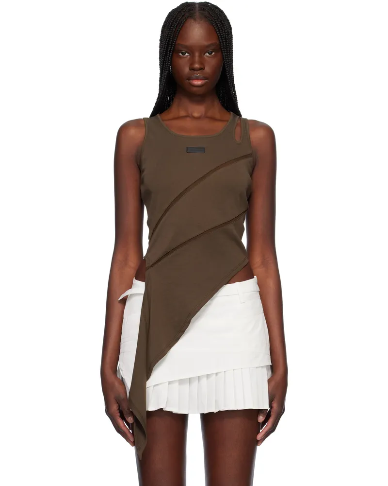 Feng Chen Wang Brown Patchwork Tank Top Dark