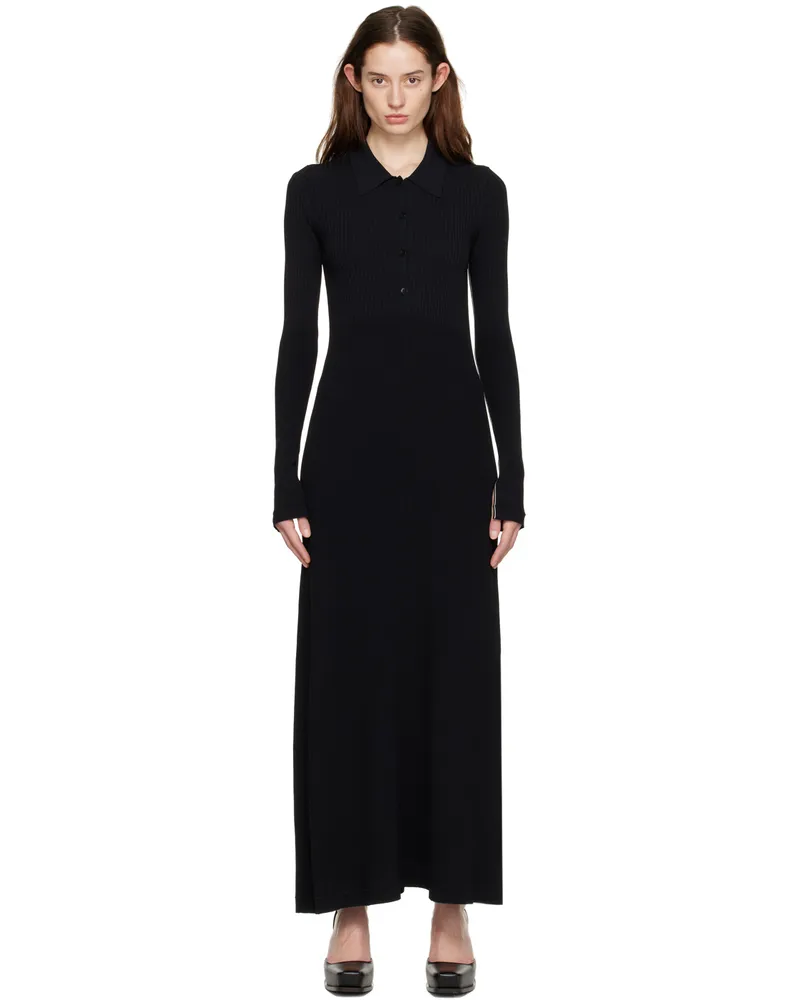 Maria Mcmanus Black Collar Midi Dress Black