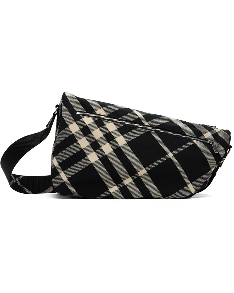 Burberry Black & Beige Large Shield Bag Black