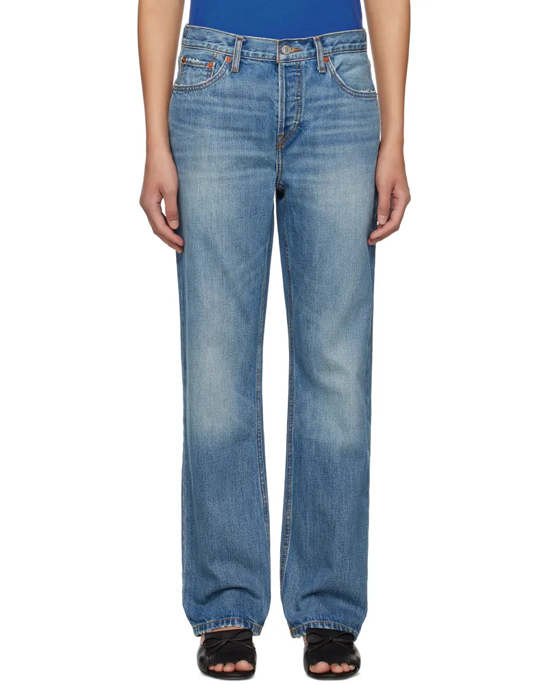 RE/DONE Blue 'The Standard' Jeans Blasted