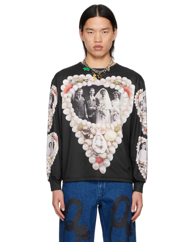 CHOPOVA LOWENA SSENSE Exclusive Black Wedding Day Long Sleeve T-Shirt Black