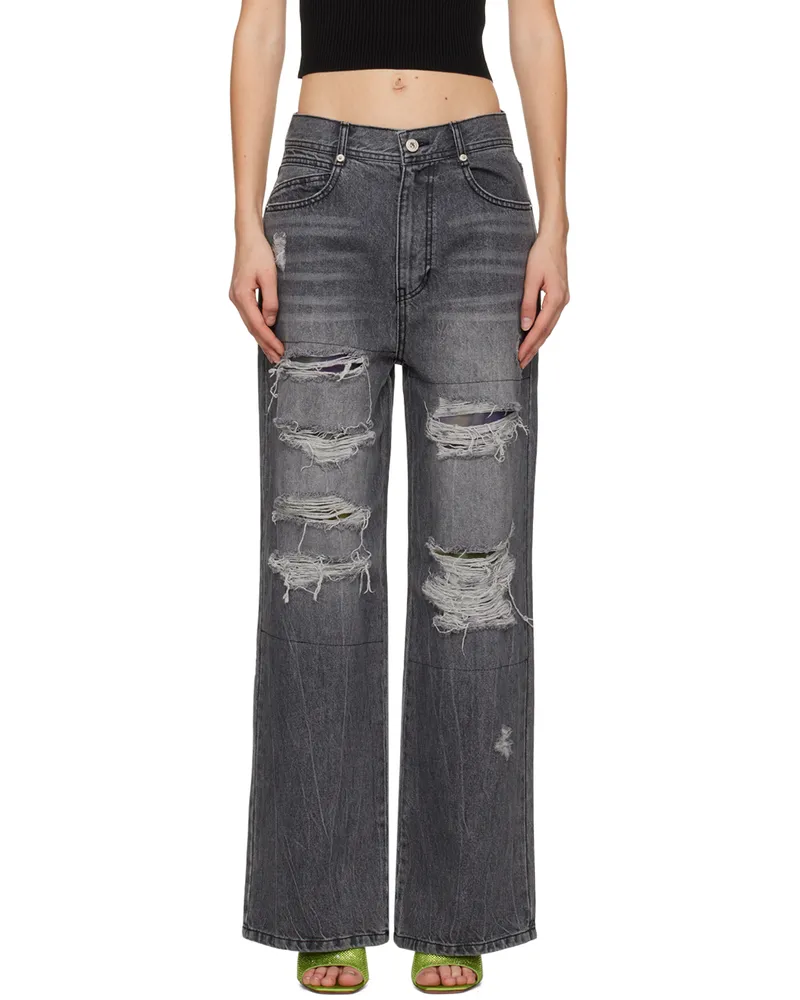 DRAE Gray Distressed Jeans Gray