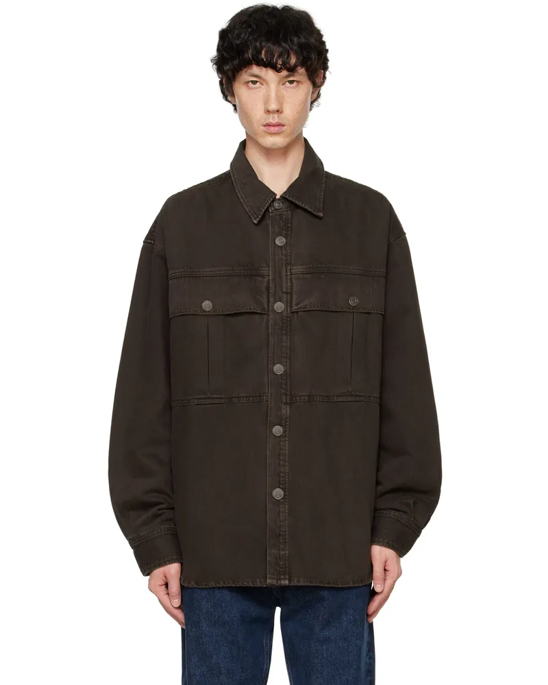 AGOLDE Brown Axel Denim Shirt Umber