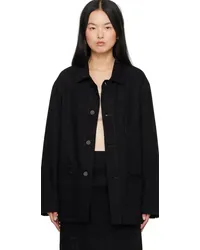 Christophe Lemaire Black Heavy Denim Jacket Bkblack