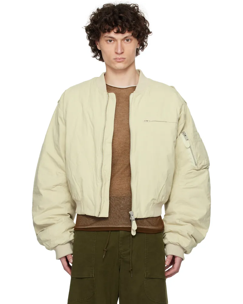 Entire Studios Beige A-4 Bomber Jacket Batter