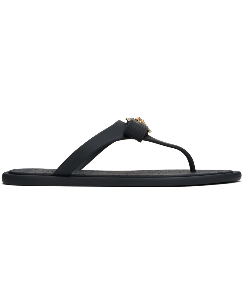 Versace Black Gianni Ribbon Flip-Flops 1b00v-black-versace