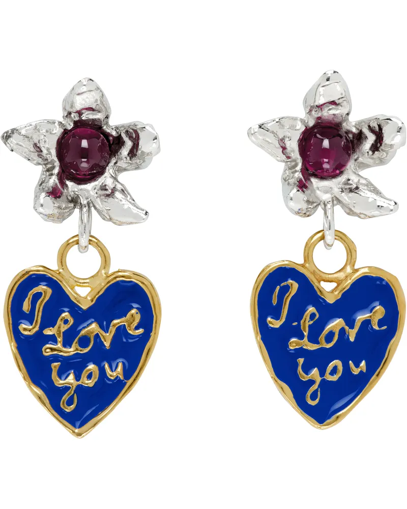 CHOPOVA LOWENA Silver Lovers Drop Earrings Silver