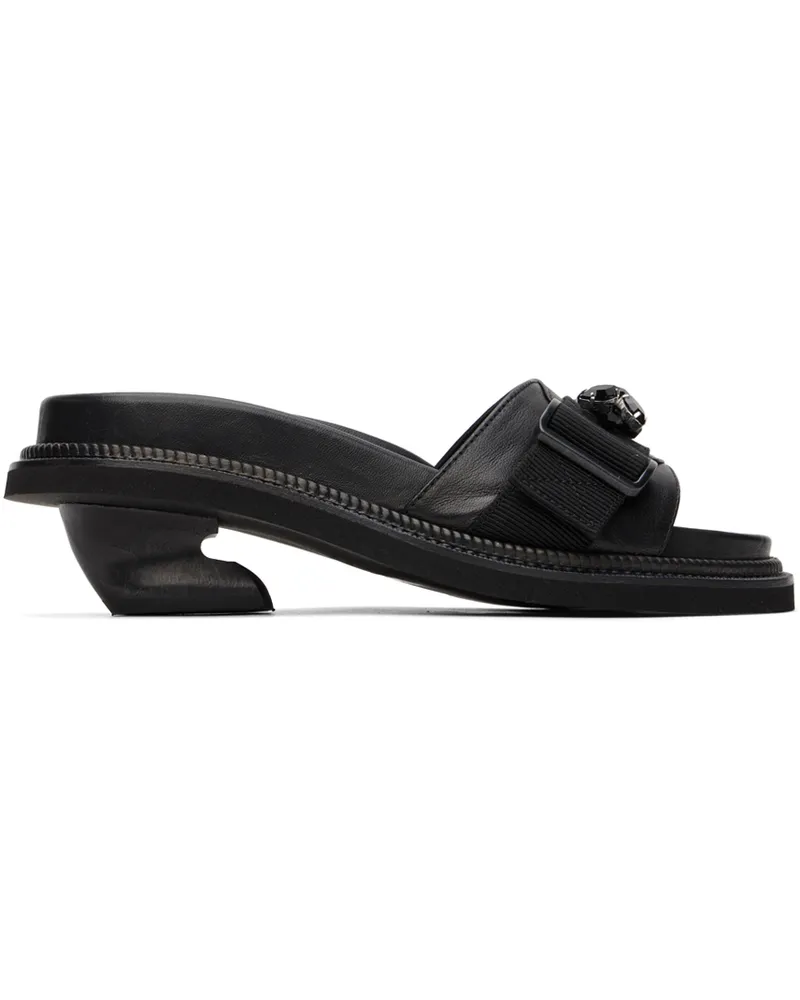 Simone Rocha Black Embellished Slides Black