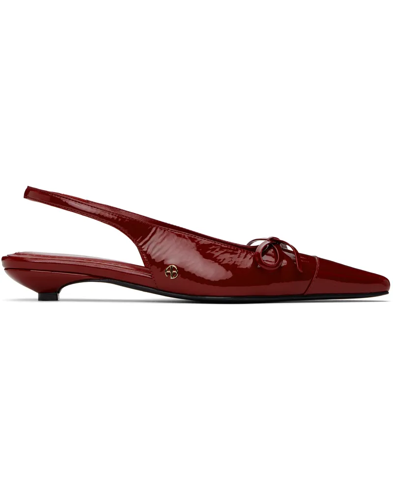 Anine Bing Red Zoey Slingback Heels Red