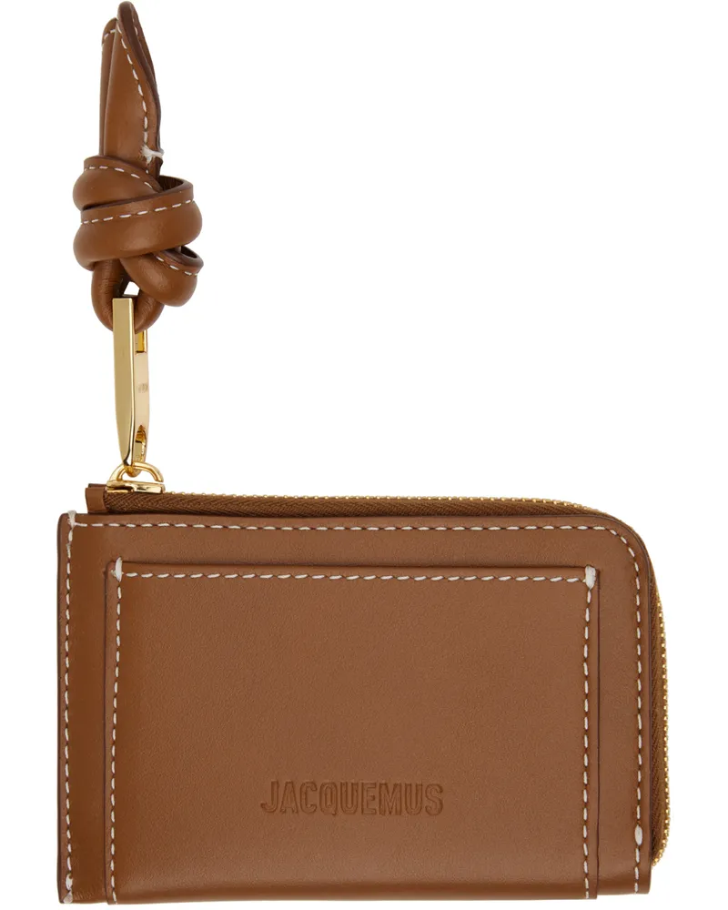 Jacquemus Brown Les Sculptures 'Le porte-cartes Tourni' Card Holder Light