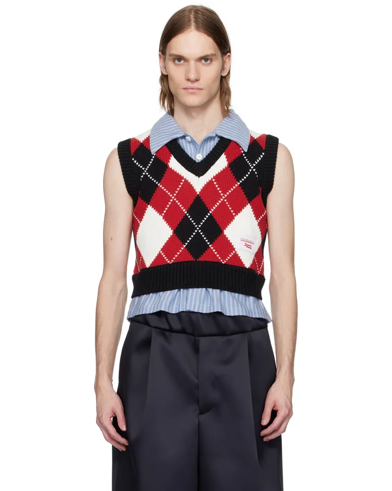 Charles Jeffrey Loverboy Multicolor Smart Cropped Vest Red