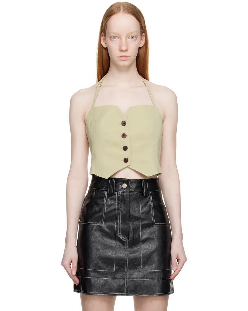 LVIR Khaki Buttoned Tank Top Khaki