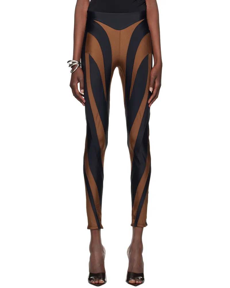 Thierry Mugler Brown & Black Spiral Leggings B399