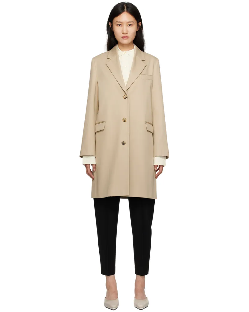 Totême Beige Buttoned Coat 809