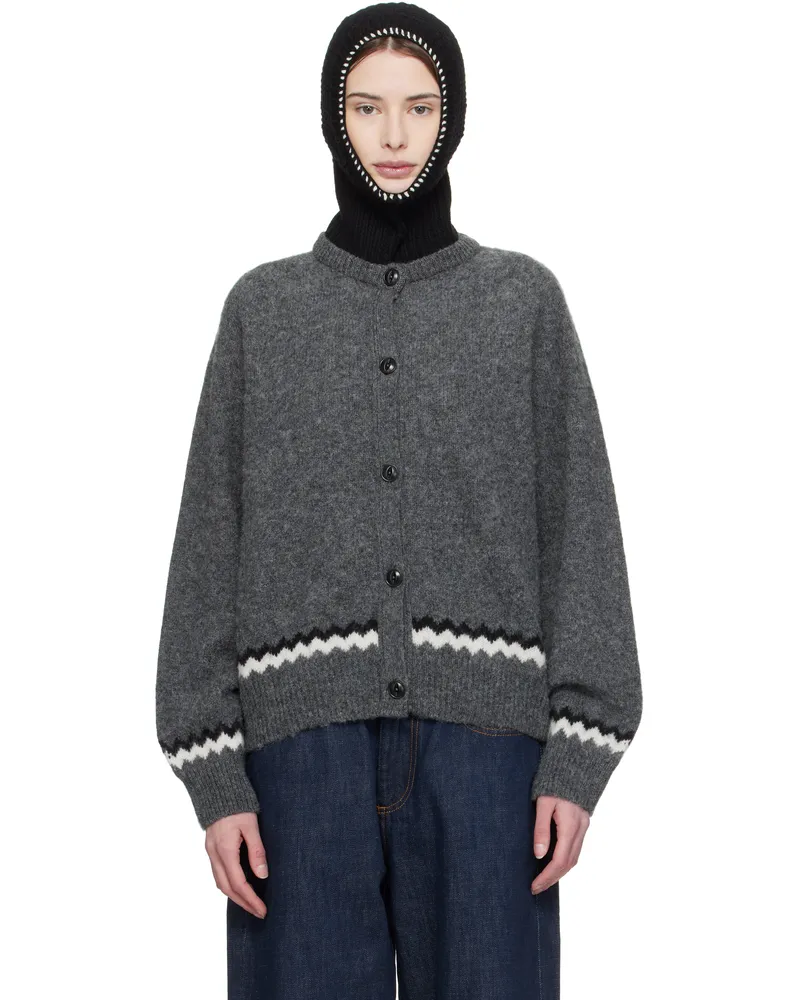 YMC Gray Atomic Zig Zag Cardigan 01-grey
