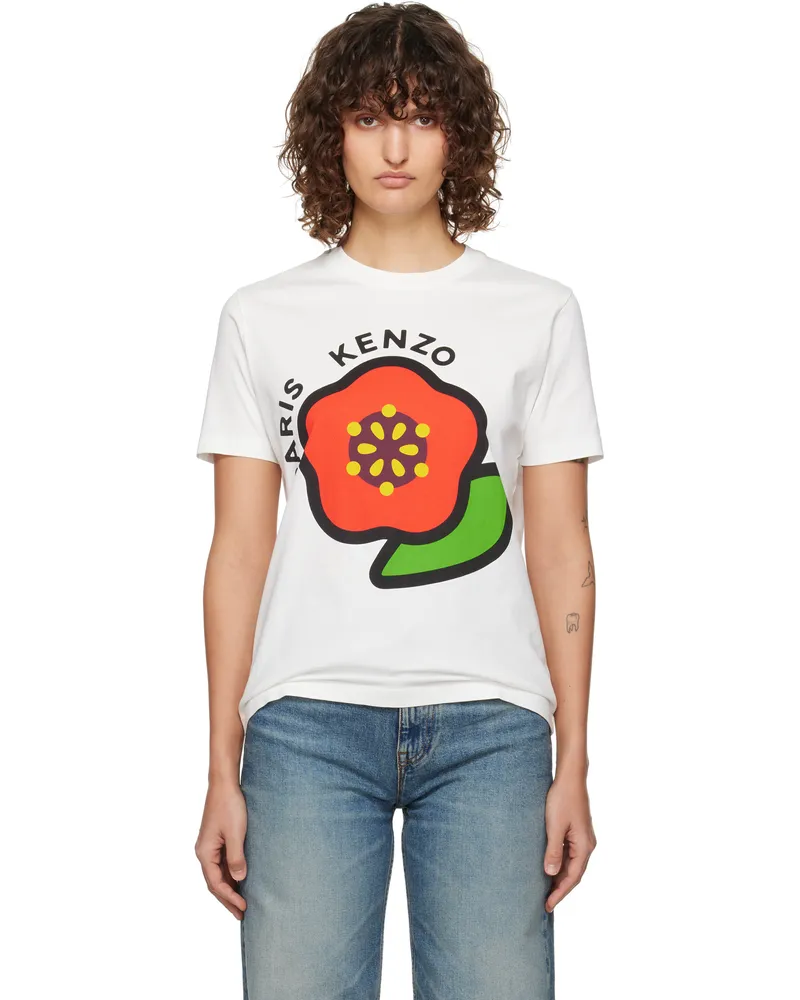 Kenzo White Kenzo Paris Pop Loose T-shirt 02