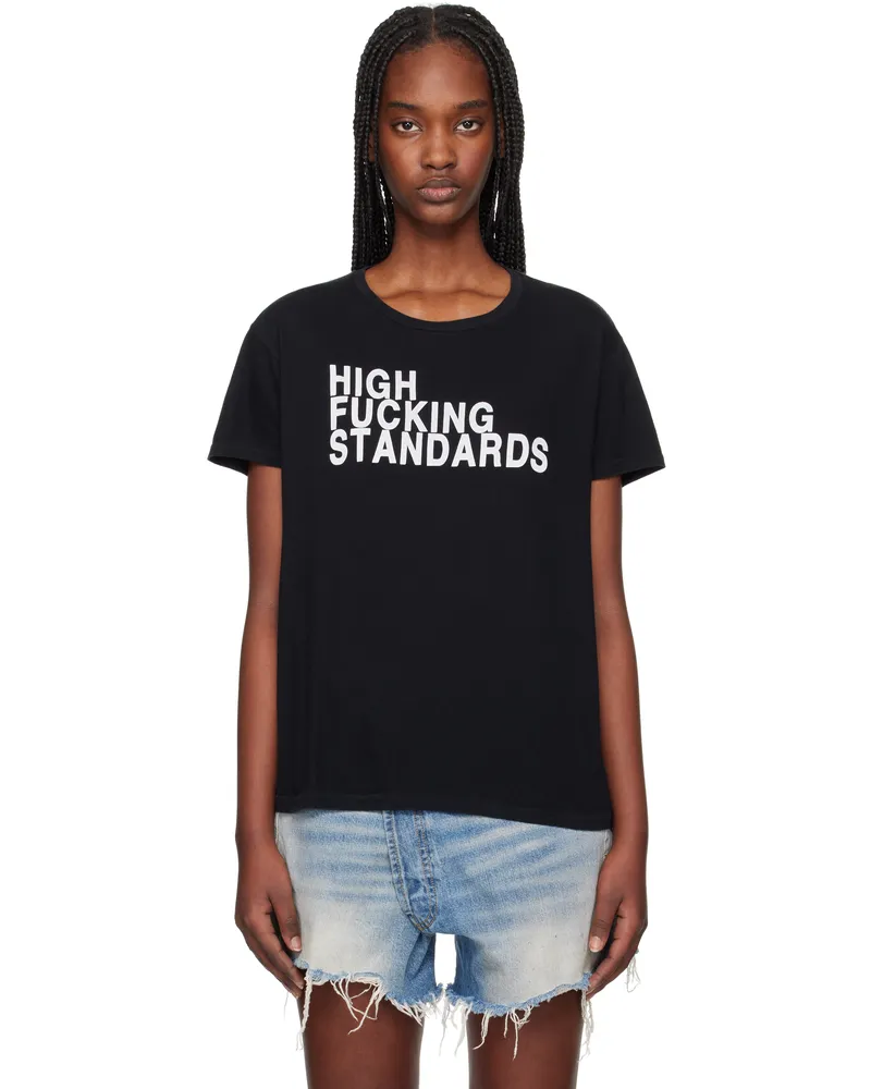 R13 Black High F Standards T-shirt Black